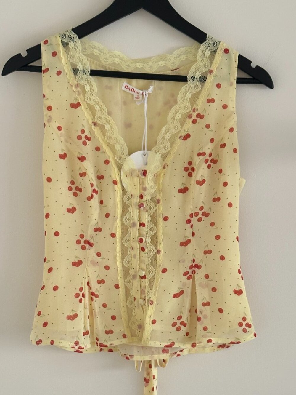 Cherry Print Button Up Blouse (NWT)
